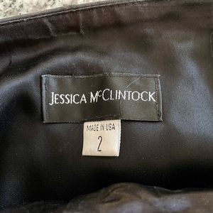 Black satin maxi skirt.